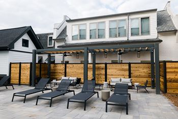 Pool side relaxing area with sundeck